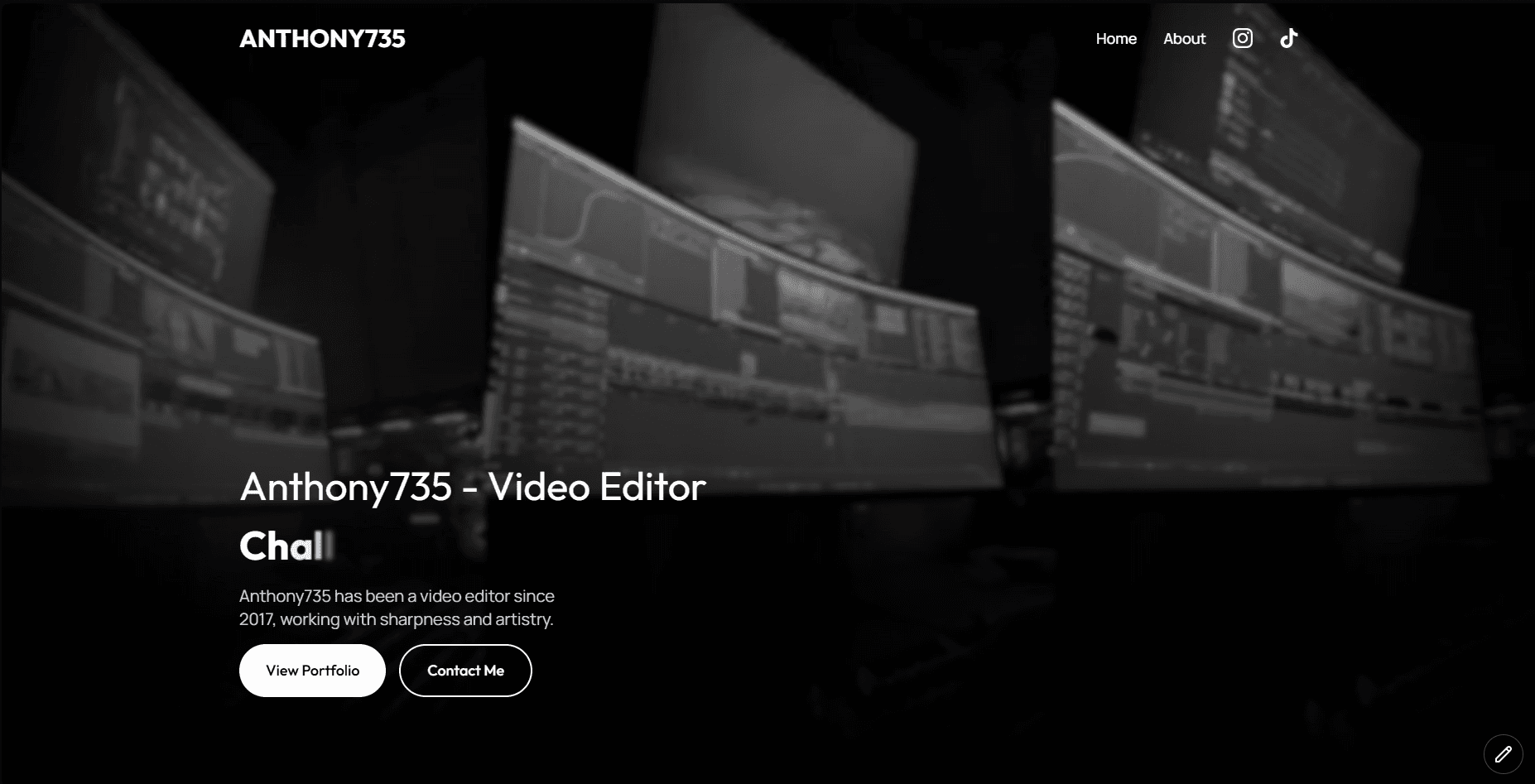 Cinematic portfolio site built for a freelance video editor